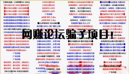 网赚论坛的项目是真的吗？推荐2016年真实的网赚项目